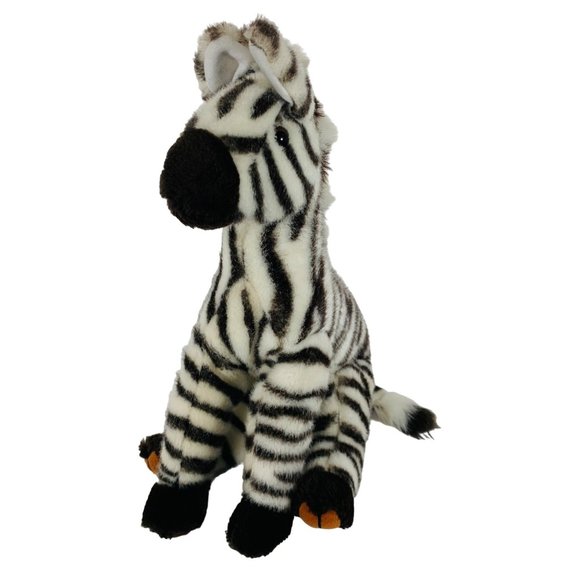 Vintage Applause Zebra Stuffed Jungle Animal Safari Toy 14”x 14”Realistic Zoo - Picture 6 of 10